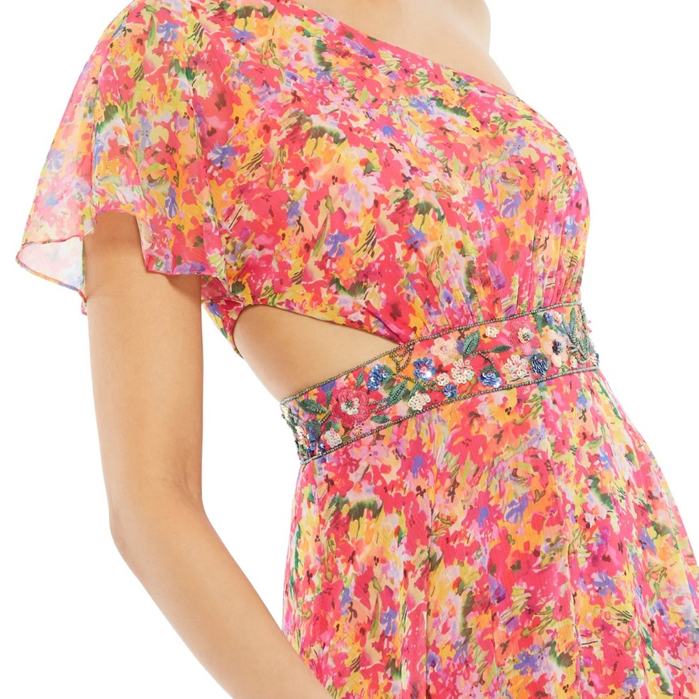 Mac Duggal NWT Floral One-Shoulder Dress - Picture 3 of 3